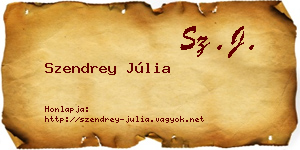 Szendrey Júlia névjegykártya