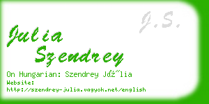 julia szendrey business card